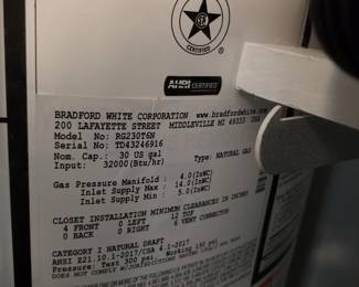 Bradford-White 30-gallon natural has hot water heater