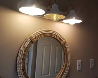 Vanity lights; nautical-inspired wall mirror