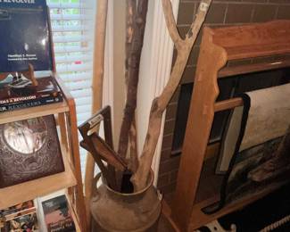 MILK CAN & WALKING STICKS