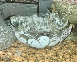 VINTAGE ANCHOR PUNCH BOWL SET
