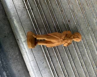 Hand Carved Wooden Figurine of a Shepherd