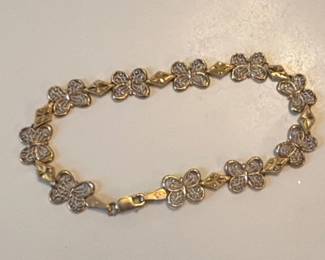 k Gold Butterfly Link Bracelet