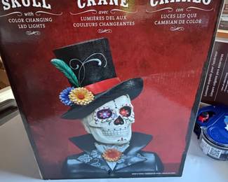 Day of the Dead Gentleman Skull with Color Changing LED Lights