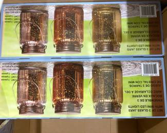 Set of Glass Jars with Mini LED Lights