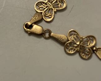 k Gold Butterfly Link Bracelet second image