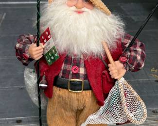 Kurt Adler Fabrich Fisherman Santa Decorative Figure
