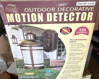 Altair Lighting Decorative Outdoor Motion Detector Lantern  Mediterranean Patina Finish