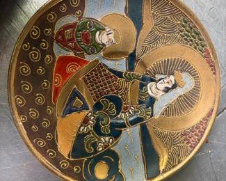 Satsuma Ware Plate with Kannon and Immortals