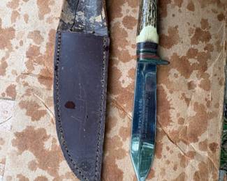 J. Nowill  Sons Sheffield Stainless Steel Hunting Knife with Sheath