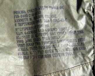 Vintage OD Green Military Poncho second image