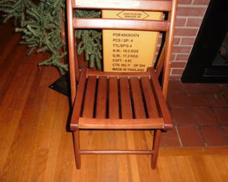 4 Wooden Folding Chairs (new in box)