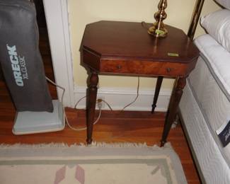 Wooden Side Table and Vaccuum