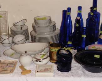 Celebrity China and Cobalt Glassware