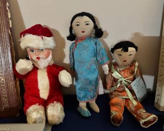Vintage Santa & Asian dolls