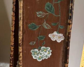 vintage bamboo folding screen  