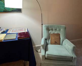 rocker with large floor lamp