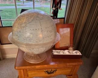 end table and globe