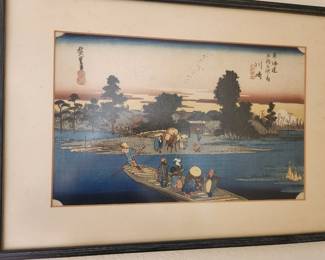 Japanese Woodblock Print Framed...Artist Utagawa Hiroshige.