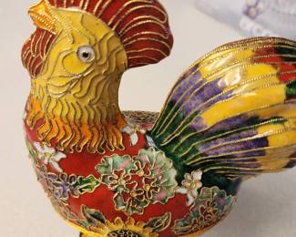 Chinese Cloisonne or Enamel Rooster.