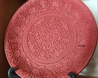 There are Two of these Chinese Cinnabar Lacquer 'Chargers'.