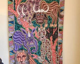 Interesting Handpainted Tapestry