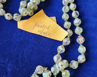 Lovely Painted Glass Necklace.