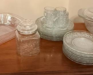 Princess House Fantasia Plates, Salad/Dessert Plates, Cups, Roaster/Lid, Lasagna Dish, & Canister 
