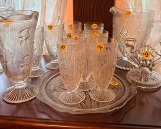 Jeanette Iris and Herringbone Glass