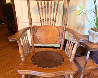 Antique Rocker with Leather Seat