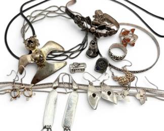 Sterling Silver Bracelets, Rings, And More 81g Total