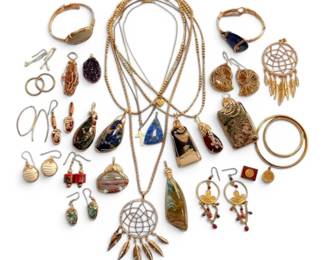 Gold Toned And Gold Filled Wire Wrapped Crystal And Stone Pendants, Necklaces, Bracelets,  More