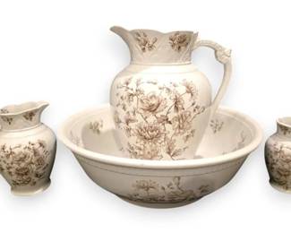 Smith, Ford  Jones England SemiPorcelain Pitcher  Bowl  More