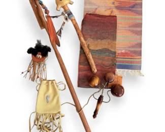Walking Stick, Woven Placemats, And More Native American And South Western Decor