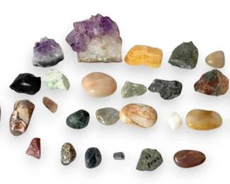 Raw And Polished Gemstones Crystals, Quartz,  More
