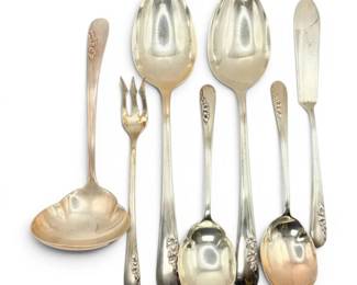 Blossom Time International Sterling Silver Serving Spoons, Ladle, Sugar Spoons  More 297g Total