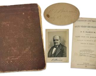 1889 Signed P.T. Barnum Book  Struggles and Triumphs, or Sixty Years Recollections