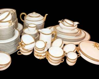 Schleiger 962 Haviland China Set Including Teapot, Gravy Boat, Large Serving Plates, And More