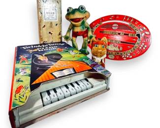 Vintage Storybook Piano, Counting  Spelling Board, and More Toys