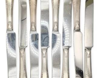 Enchantress International Sterling Silver Handle 9 Knives With Stainless Steel Blades