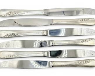 Blossom Time International Sterling Silver Handle 9 Knives With Stainless Steel Blades