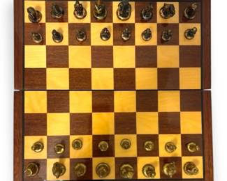 H. Baron Chess Game with Brass Pieces
