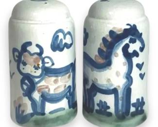M.A. Hadley Horse and Cow Salt  Pepper Shakers