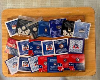 Political pins, and memorabilia