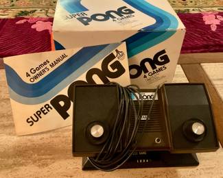 Pong by Atari sold thru sears in 1975, has box, instruction sheet, video console