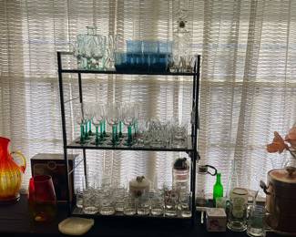 Bar ware, stem ware, art glass pieces