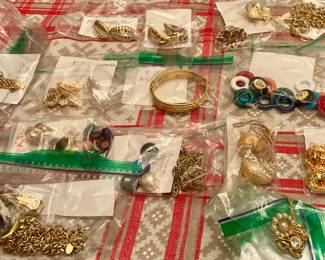 Gold costume jewelry