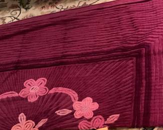 Vintage Maroon Chenille bedspread, 