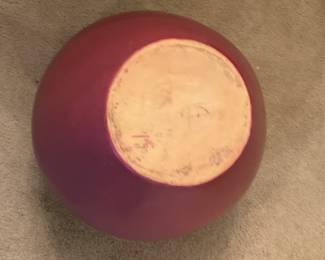 Bottom of large Van Briggle vase in mulberry 