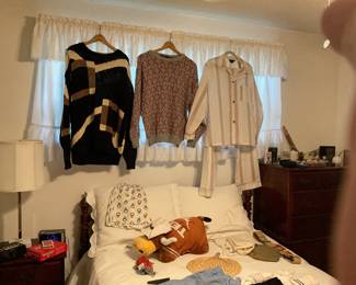 Wool sweaters, vintage men’s pajamas