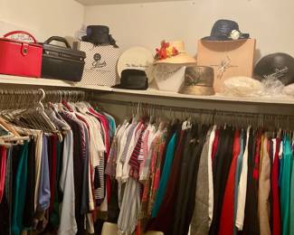 Over night bags, vintage hats, vintage hat boxes